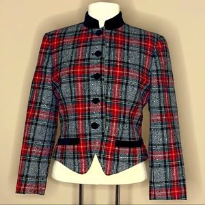 Pendleton | Vintage Gray Plaid Cropped Blazer